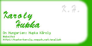 karoly hupka business card